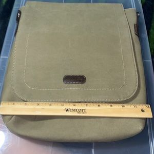 Green LeatherBay crossbody bag.